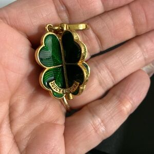Vintage Y2K Juicy Couture Green Clover Pendant